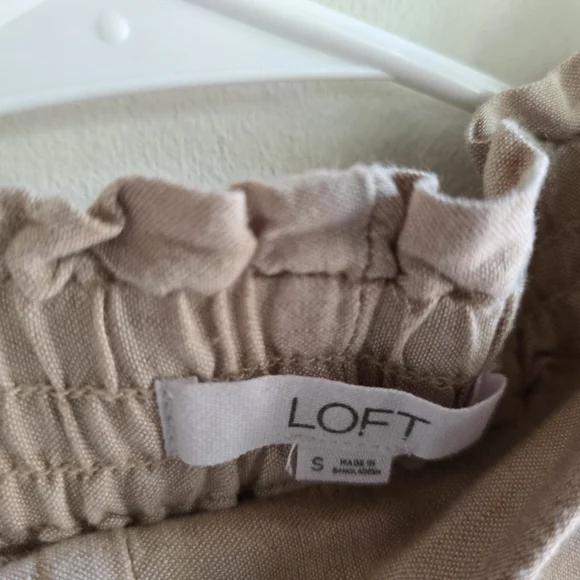 Loft Beige Wide-Leg Linen Pants Small NWOT - Picture 4 of 6